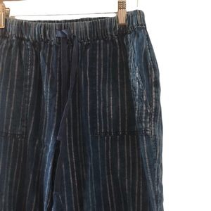 Denim Joggers with Pink Metallic Threaded Striping